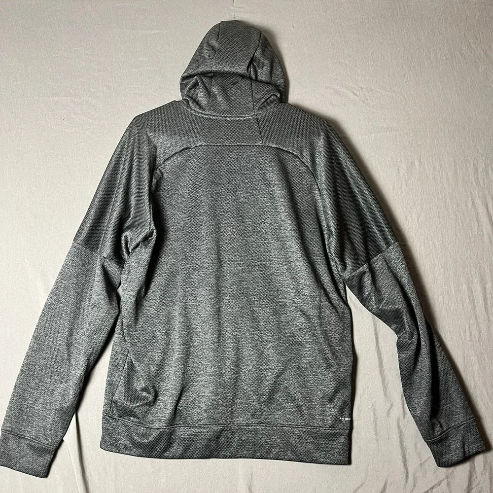 Adidas Hoodie Mens Large Climawarm Gray Full-Zip EUC